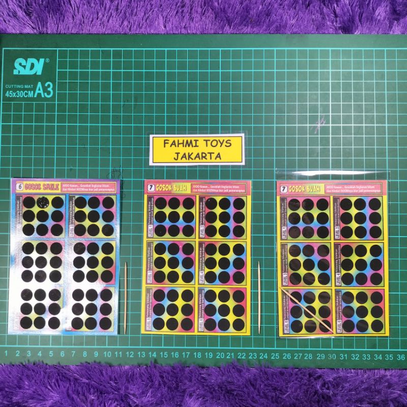 100pcs GOSOK BUAH gosok lidi  mainan tebak gosok lotre