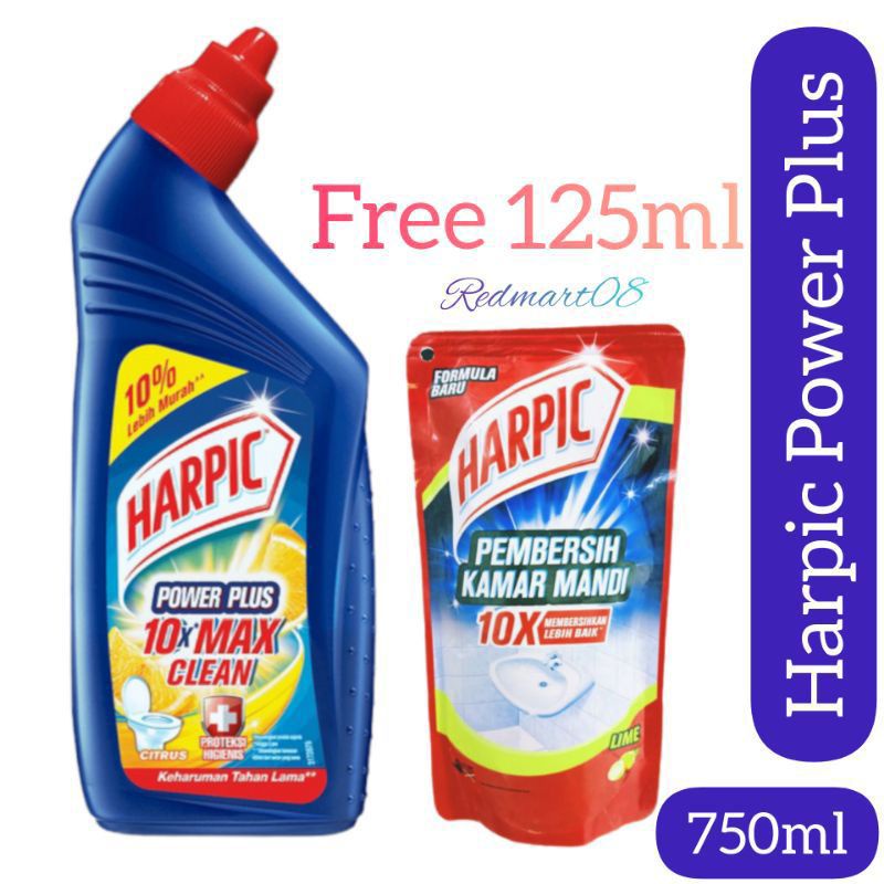 Harpic Pembersih Toilet Citrus 750ml Free Refill 125ml