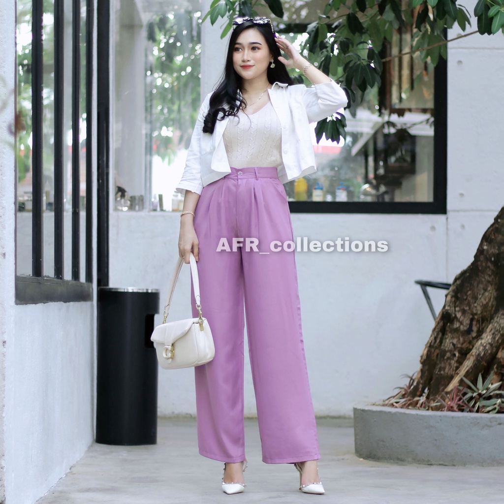 Loose Pants Trousers Wanita - Celana Kulot Wanita - Celana Anti Kusut - Celana Kantor Formal // Formal