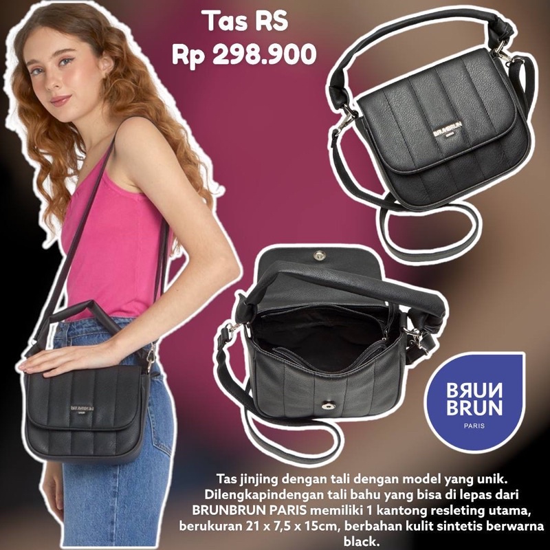 Tas Cangklong Selempang Wanita Murah Promo Sale Brunbrun Paris Puffy Bowler Black