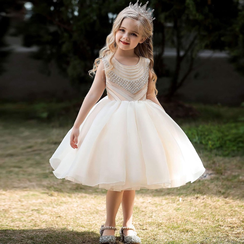 Gaun Mewah Anak Perempuan SUPER PREMIUM Kids Bridal Pearl