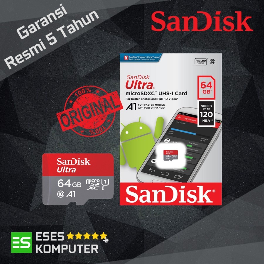 Micro SD Card SanDisk A1 Ultra 120MB/S Class 10 UHS-1 MicroSD Original