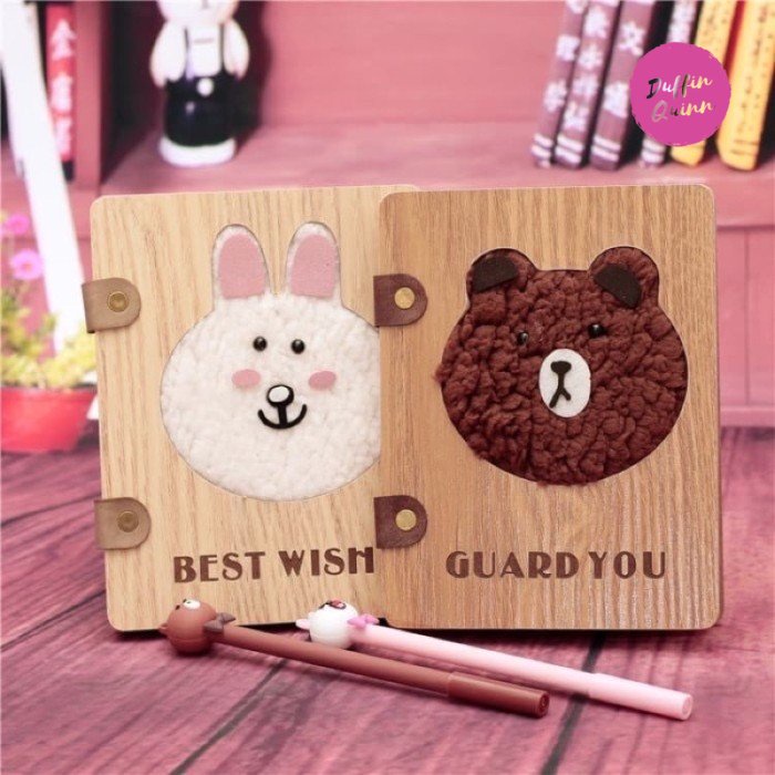 

Notebook Bear kelinci buku tulis agenda diary fur bulu NB07
