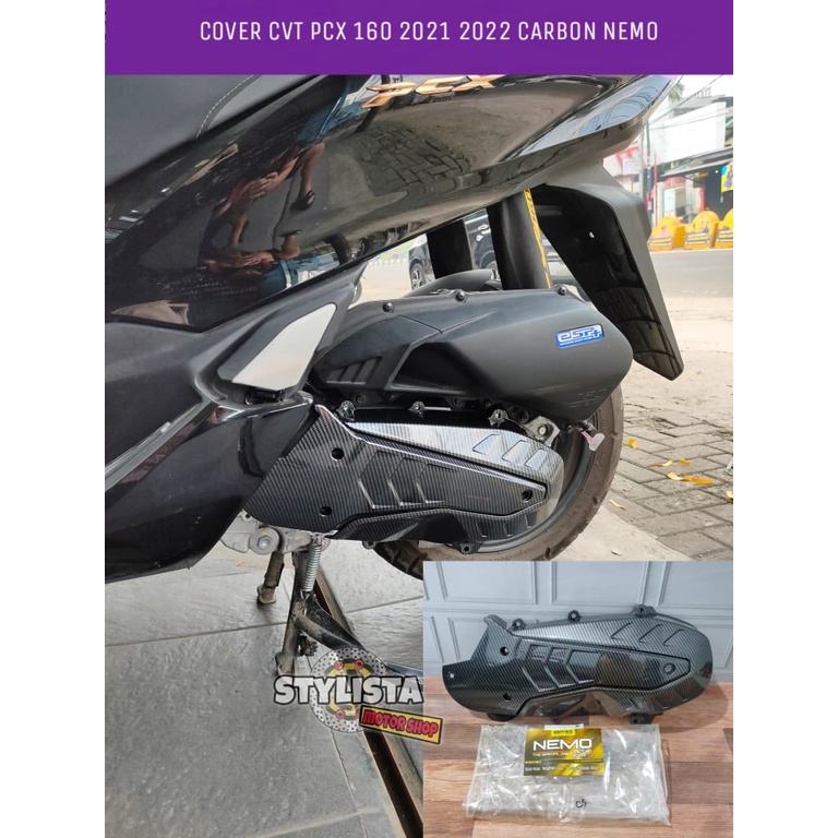 COVER CVT PCX 160 2021 2022  CARBON NEMO TUTUP BAK CVT ALL NEW PCX 160 CC