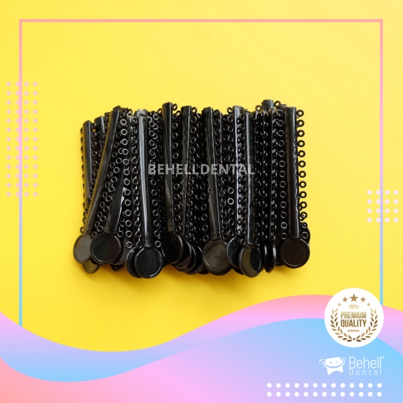 1 PACK ISI 40 PICS TEBAL KARET BEHEL MOTIF POWER O PREMIUM ORIGINAL Warna HITAM - Ligature Ties Tie - Rubber Band Elastis Braces Ortho Kawat Gigi Behelldental