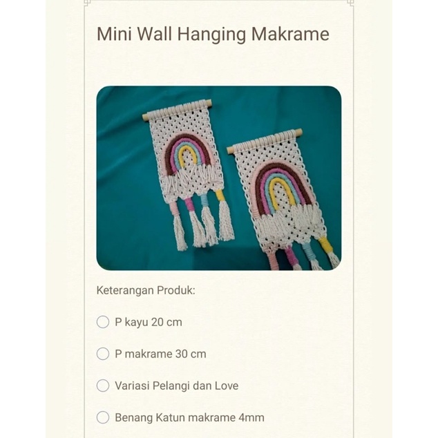 Makrame mini Pelanggi