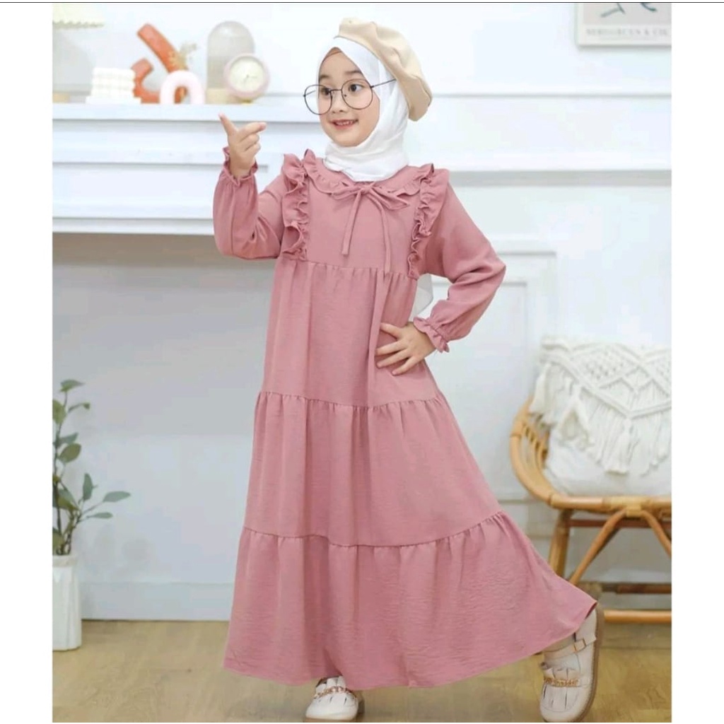 KADZ.ID - SHAFA DRESS - DRESS ANAK BAHAN CRYNCLE - 3-12 TAHUN