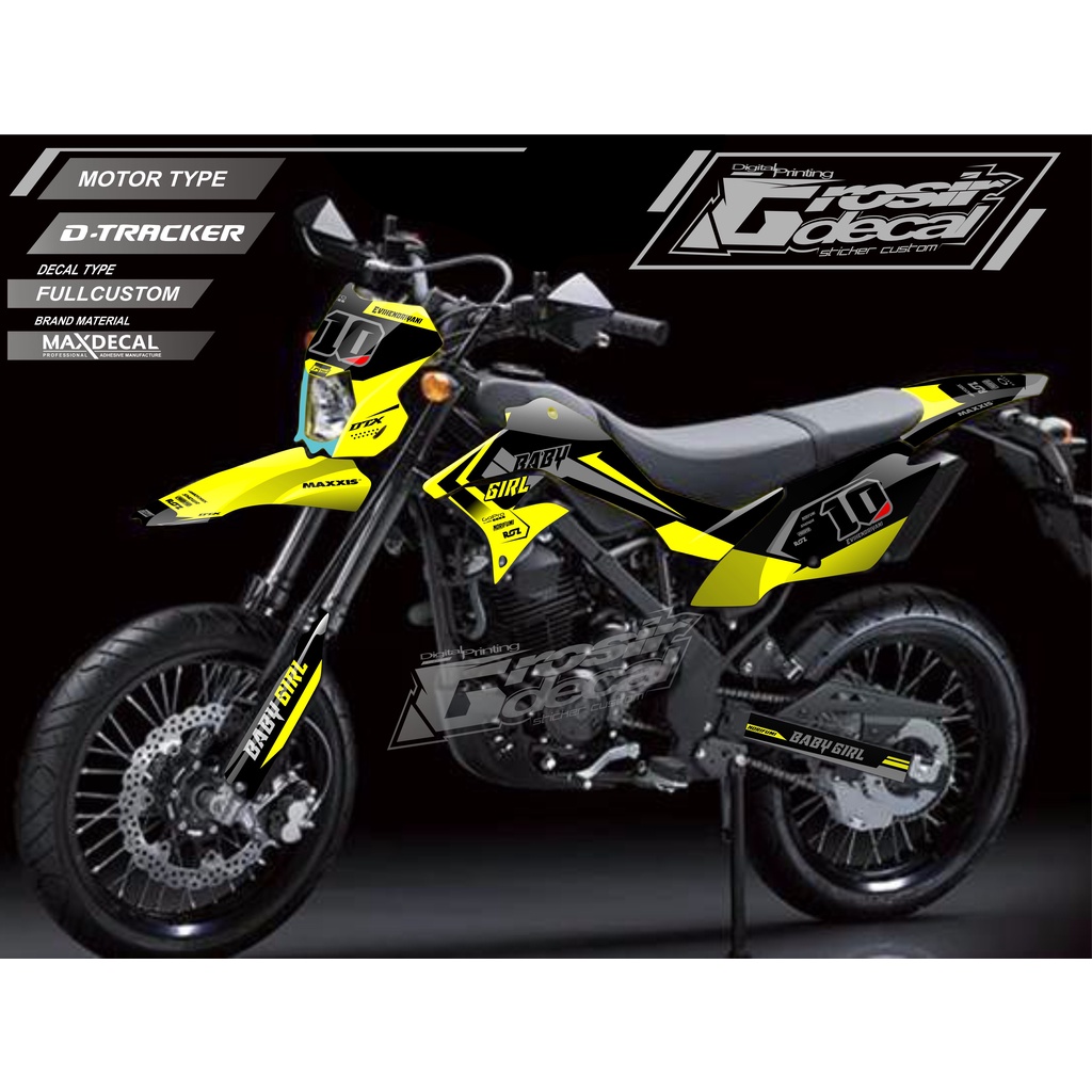 Decal Sticker KLX Dtracker 150  Kuning Stabilo Stiker Klx Dtracker Kuning Stabilo Fullbody