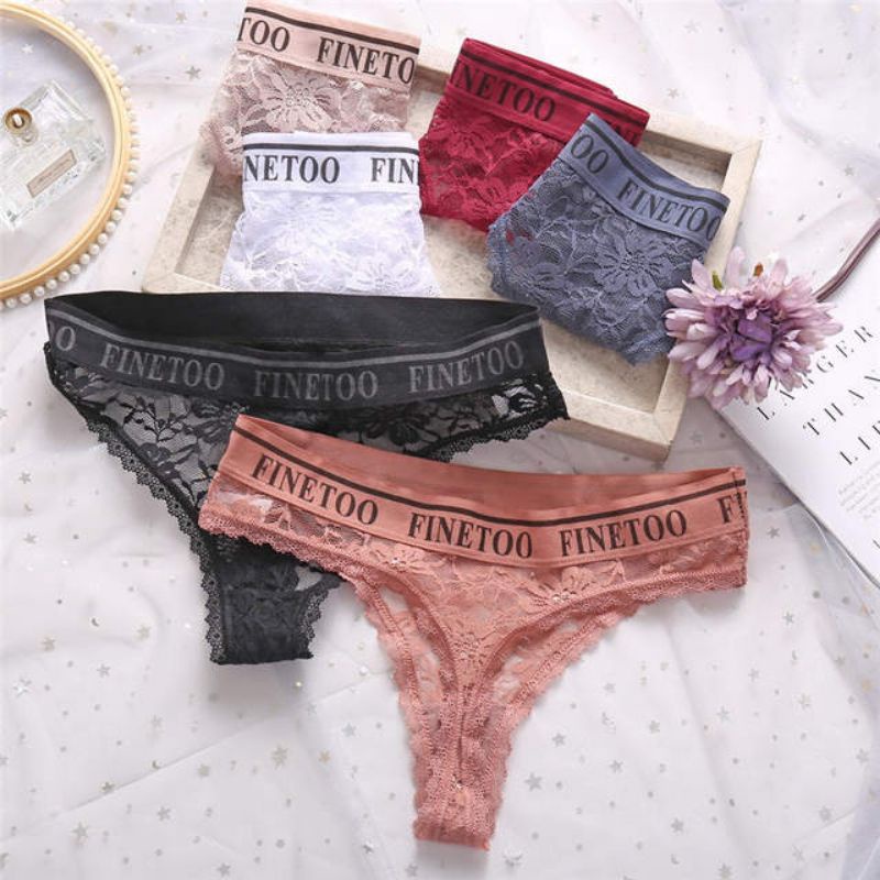 FINETOO FT43 Sexy Celana Dalam Wanita Thong Women Renda Elastis Panty Soft Lace