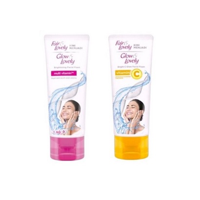 ⭐BAGUS⭐ FAIR &amp; LOVELY Facial Foam 50/100gr | Bright C Glow Multi Vitamin | Sabun Wajah