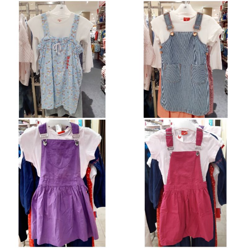 SALE  RF Cool girl overall pendek anak perempuan sz 4-12thn
