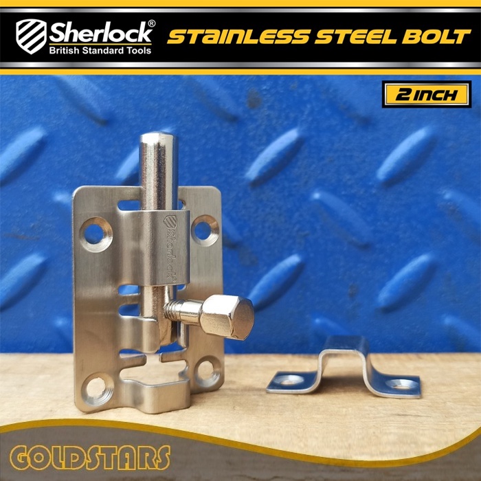 Grendel Slot Kunci Pintu 2 inch Sherlock Stainless Steel