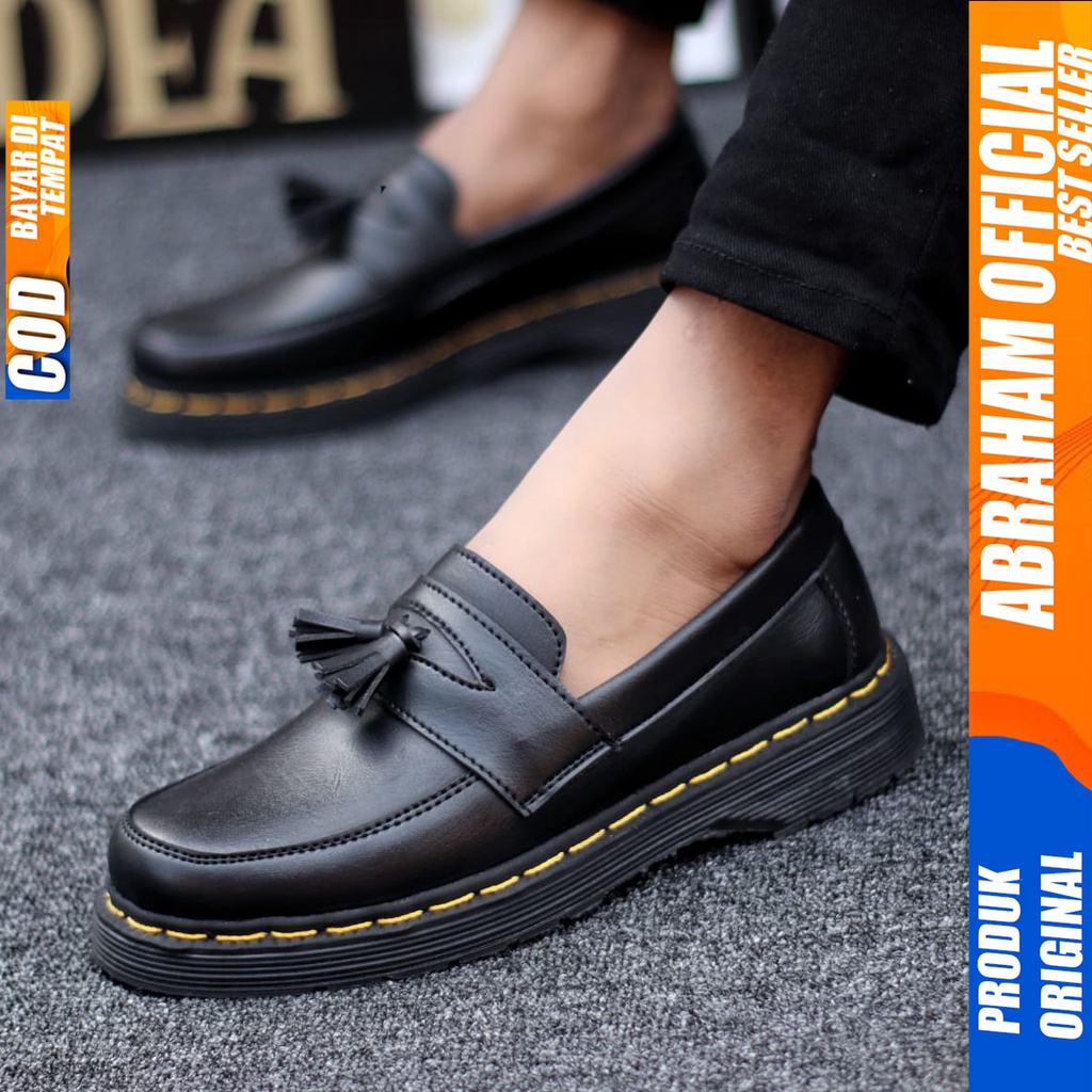 Sepatu Pantofel Formal Kerja Kantor Casual Hitam Pria Abraham Daniel