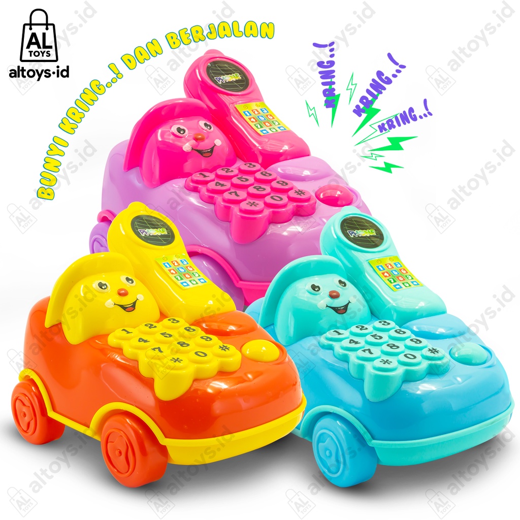 Mainan Anak Telephone Mobil Tarik Kerincingan Baby Musical Toy OCT7228