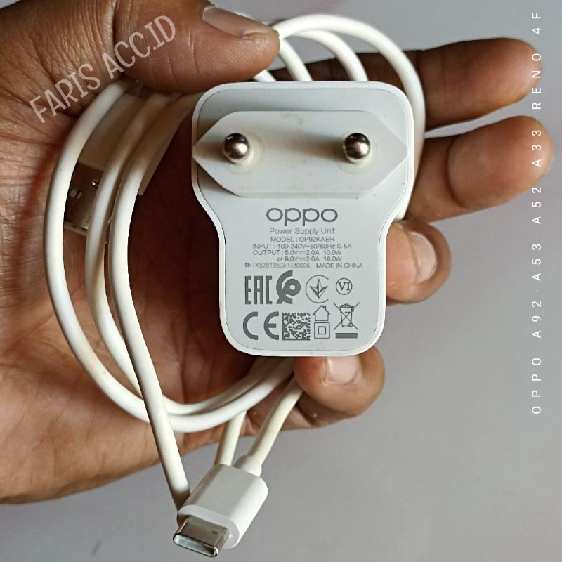 Charger Oppo A92 A53 A52 A33 Reno 4 F 18w Original 100% Copotan Hp