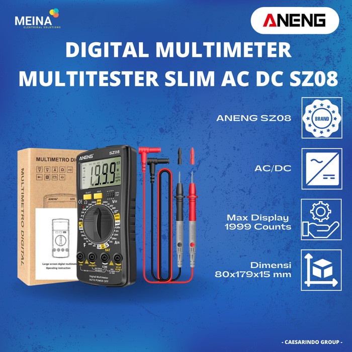 ANENG SZ08 DIGITAL MULTIMETER MULTITESTER SLIM AC DC AVOMETER DIGITAL