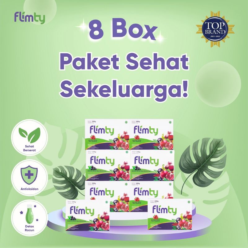 FLIMTY FIBER - PAKET HEMAT DAN SEHAT 8 BOX Ready 3 Rasa Blackcurrant / Raspberry / Mangga