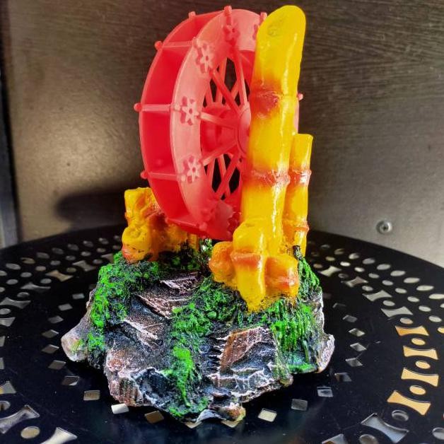 hiasan aquarium bambu dan kincir, dekorasi aquarium bambu dan kincir, ornamen aquarium bambu dan kin