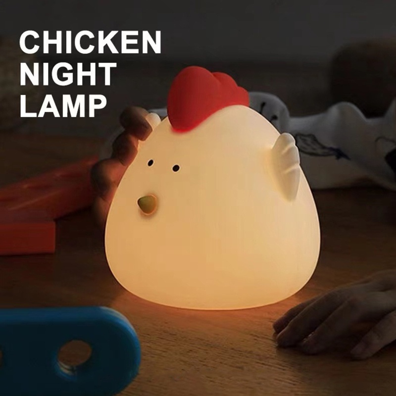 Zzz Lampu Led Bentuk Anak Ayam Bahan Silikon Dengan Sensor Sentuh Dimmable Rechargeable