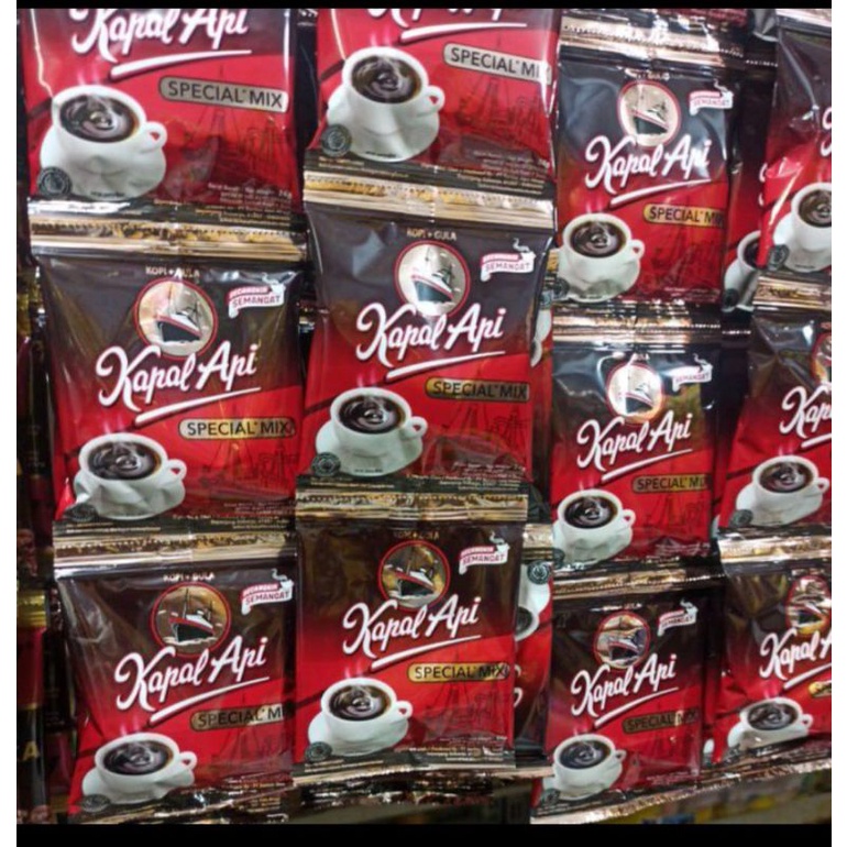 

1 renceng 10 sachet (24g) abc kopi susu / kopi kapal api special mix kopi + gula