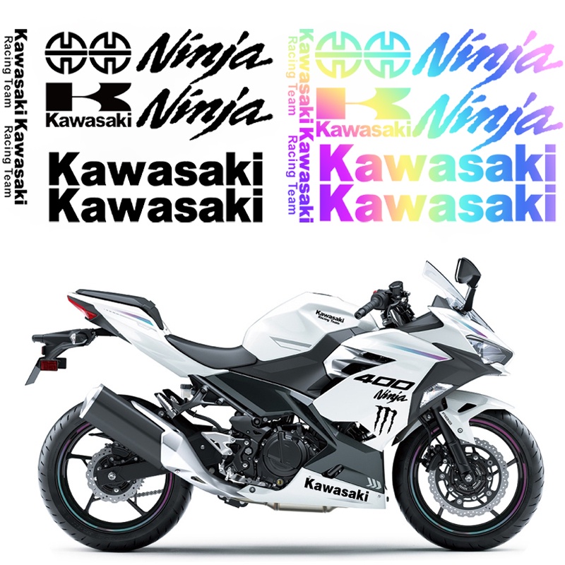 Kawasaki Motor Stiker Hadiah Kaca Depan Tubuh Reflektif Stiker Helm Aksesoris Motor untuk Ninja 400