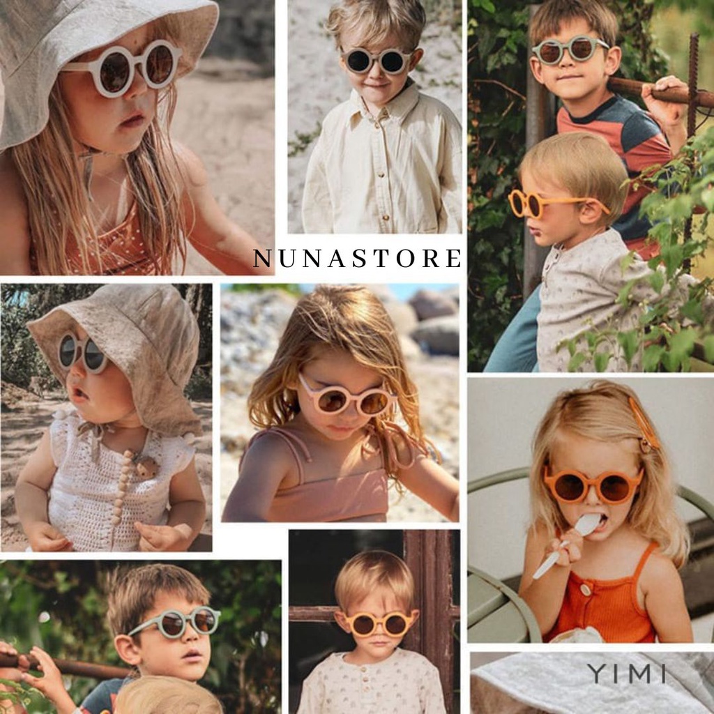 Nuna Store Kacamata Runden / Kacamata Hitam Bayi / Kacamata Bulat Anak / Kacamata Anak Fashion / Kacamata Bayi Anti Ultraviolet