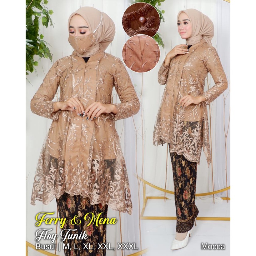 Ready floy kebaya tulle//kebaya kartini//kebaya floy brukat//kebaya pesta//kebaya wisuda