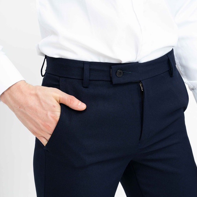 Houseofcuff Celana Panjang Kerja Pria Slim Fit Formal Bahan Stretch Melar Model Kancing