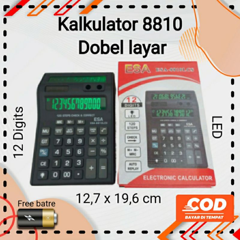 

Diskon Asik Kalkulator Besar kasir Dua Layar LED Big Office Calculator Kantor Toko Dagang LCD Awet Free Baterai