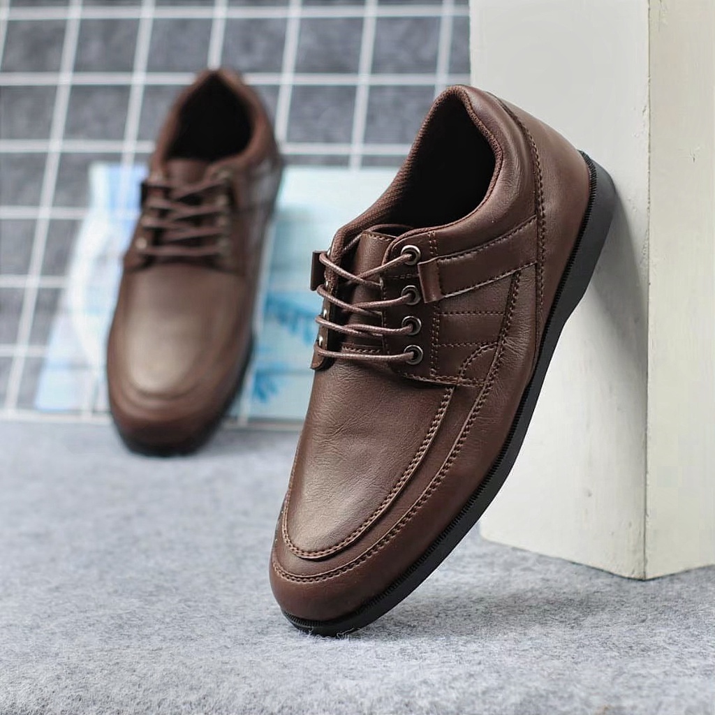 MOLK Sepatu Formal Pria Pantofel Kulit Sintetis Casual Original Hitam Coklat Kantor Kuliah Pesta Kondangan Kasual Fashion Branded