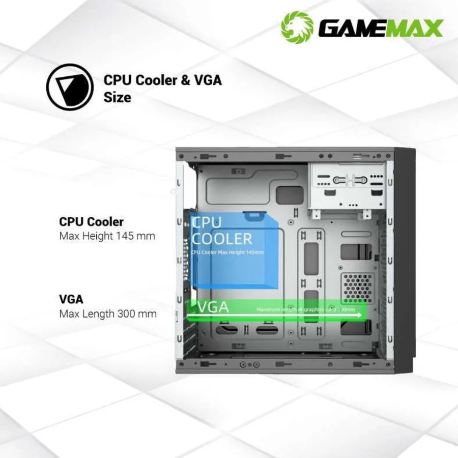 Casing Gamemax Airmax 6502 Micro-ATX PC Case with PSU 500W