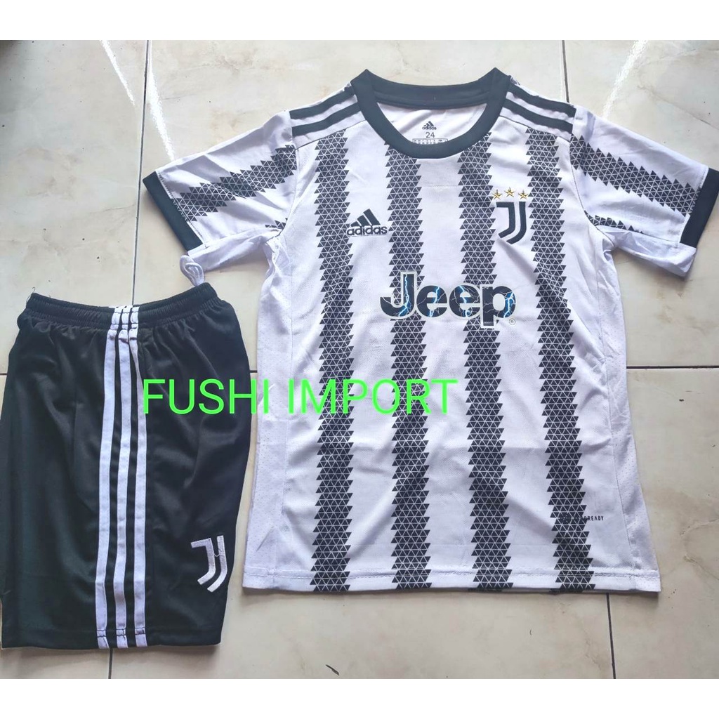 Setelan Jersey Baju Bola Juventuss Home Kids Anak 2022 2023 Fullset Satu Set Grade Ori