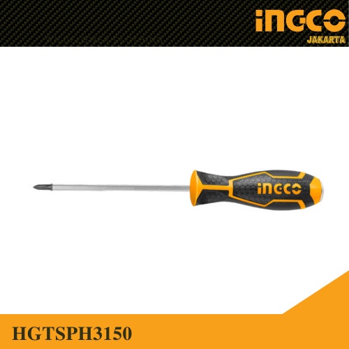 Obeng Ketok Plus (6&quot;) Gg.Karet GoThrough Screwdriver INGCO HGTSPH3150