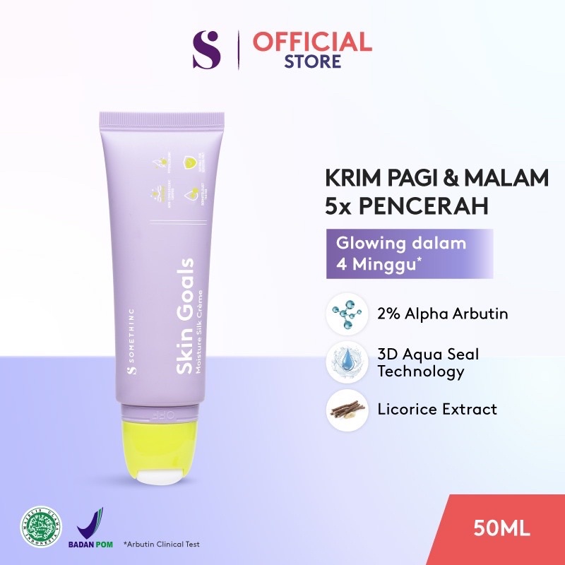 SOMETHINC SKIN GOALS Moisture Silk Creme - Krim Pagi &amp; Malam 5x Pencerah Moisturizer