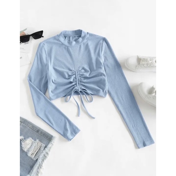 BLOUSE CROP - BLOUSE KOREA - KASTUBA BLOUSE