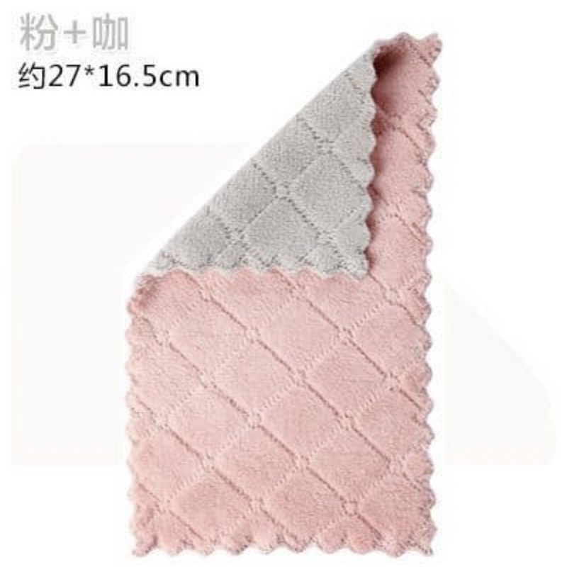 Kain Microfiber Lembut Lap Dapur Meja Dish Towel Fleece Kain Lap Minu Piring Dapur Anti Minyak