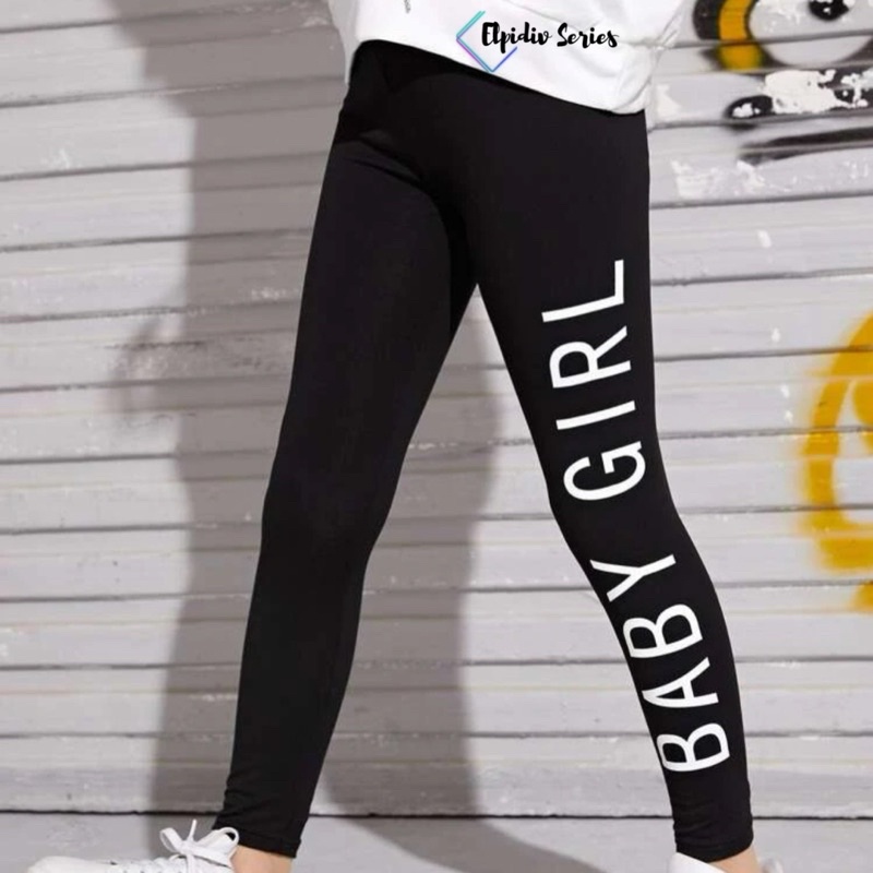Elpidiv - Legging Anak Motif Grafik Font BABY GIRLS 5y-14y (LAF-009)