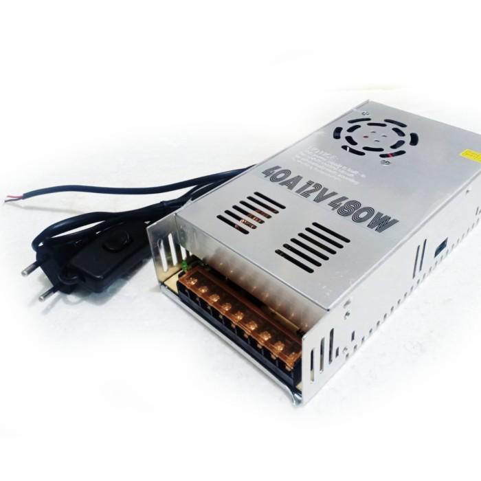 trafo 12v 40a adaptor led strip / power supply cctv 40 ampere original