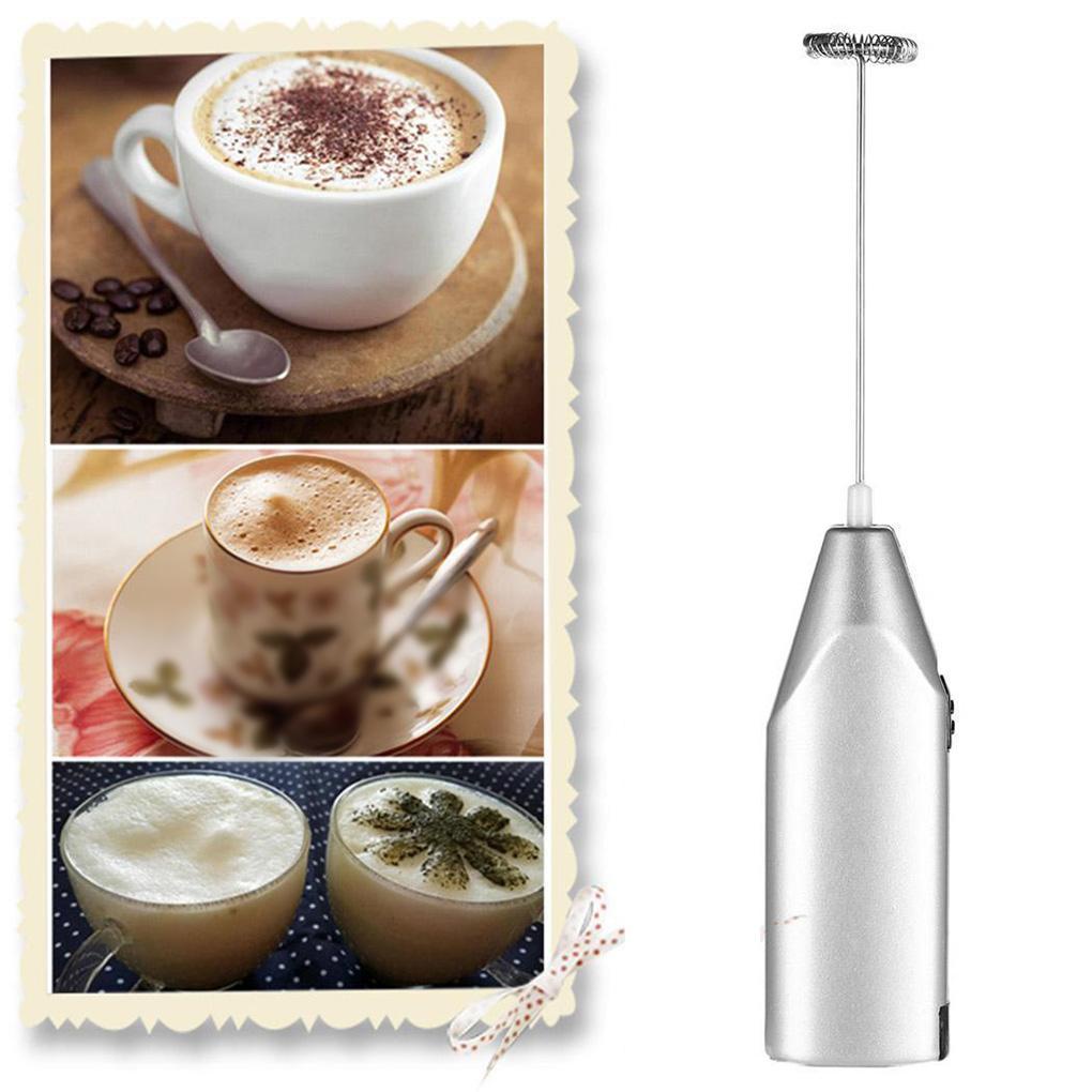 Pengocok Telur Elektrik Genggam Dapur Milk Frother DIY Whisk Baterai Dioperasikan Mangkuk Pengaduk Stainless Steel Kepala Rumah Tangga