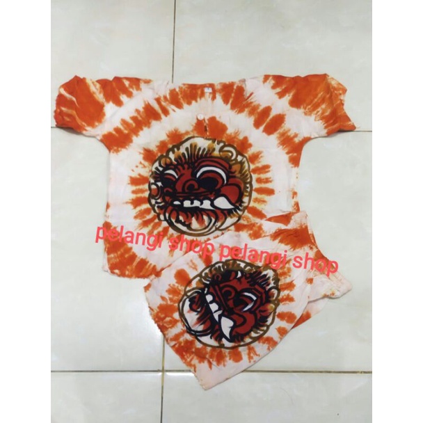 setelan baju bali tie dye motif barong untuk anak 1-7tahun