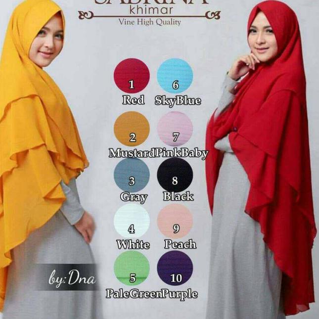 sabrina khimar syari 3 layer hijab jilbab kerudung