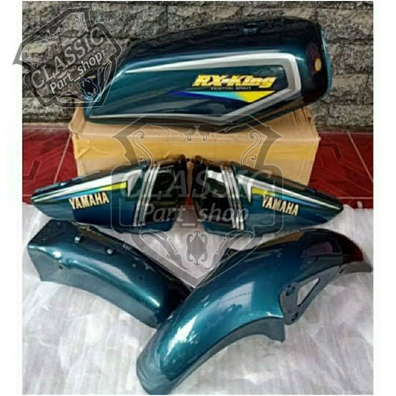 TANGKI RX KING FULL SET HIJAU BOTOL SET STRIPING 2001