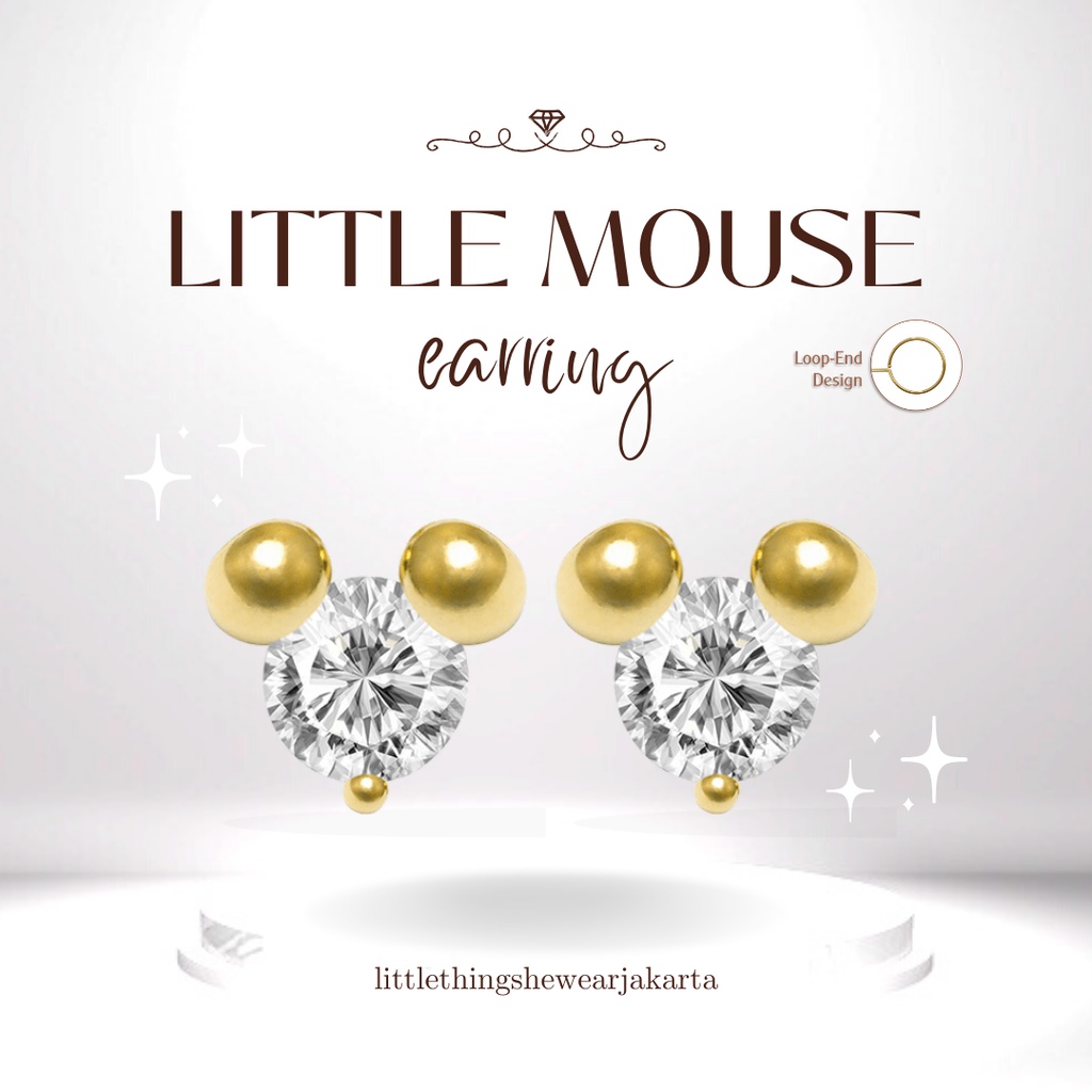 (JAKARTA) Littlethingshewear Official Little Mouse Swarovski 0,47 Gram