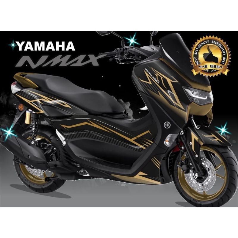 decal nmax new hitam variasi carbon gold