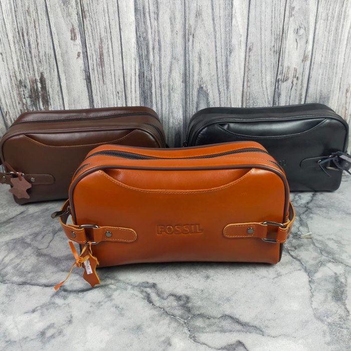 Tas Pouch Pria Branded Leather