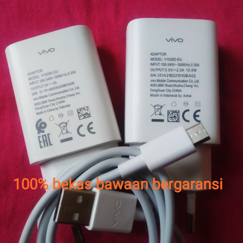 Charger vivo bawaan hp original 100% Y12/Y15/Y17/Y83/Y93/V9 asli bawaan hp