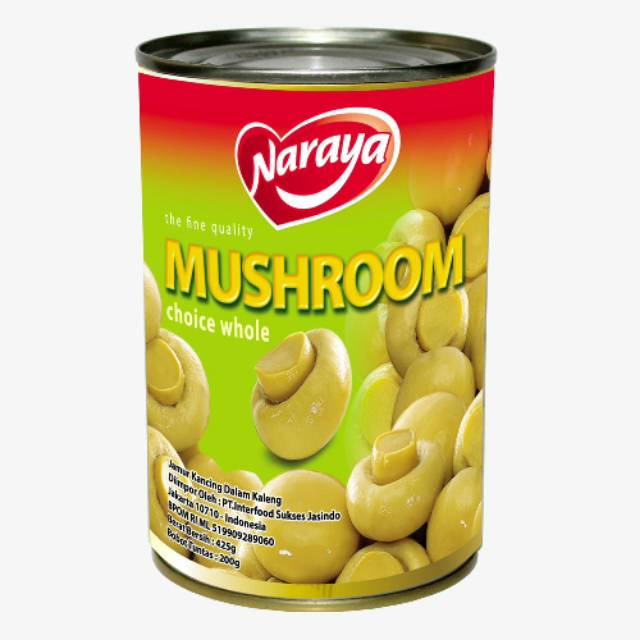 

Jamur kancing kaleng Naraya / Mushroom champignon 425gr