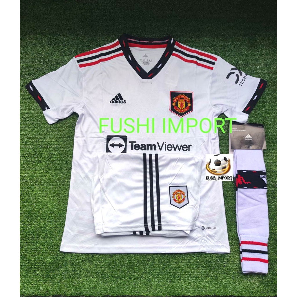 Setelan Jersey Baju Bola MU Away 2022 2023 ( Fullset Satu Set ) Grade Ori