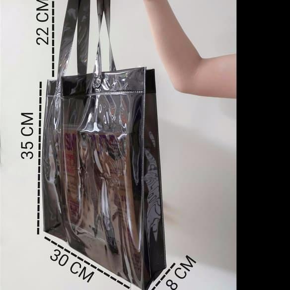 Tas Plastik / Tote Bag / PVC Bag / Transparant Bag - Biru