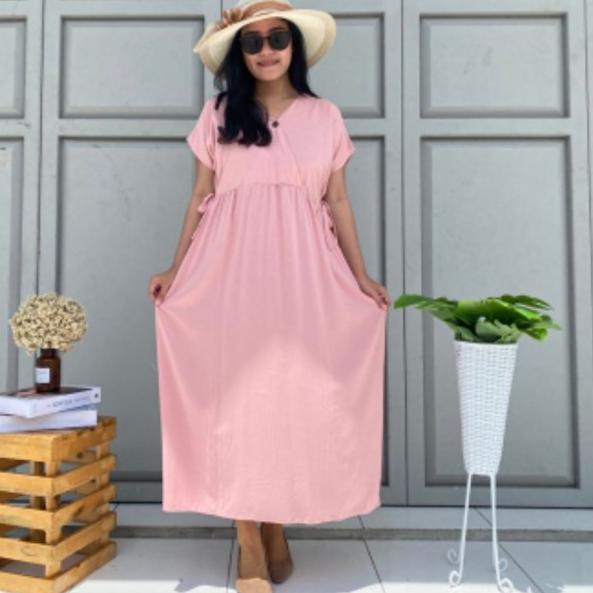 Daster Jumbo Longdress Kimono Polos | Rayon Premium | LD 120 - kunyit